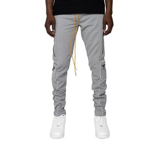 Latest Winter Fall <b>Men's</b> Sweatpants Casual Flared Stacked Jogger Pants with Drawstring Waist Fashionable Cotton Fabric - Product Image 5