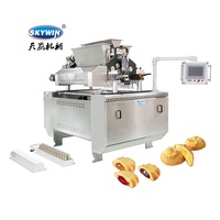 Machine industrielle automatique de fabrication de biscuits à trois trémies, double garniture