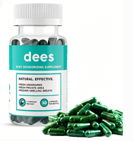 Capsules de déodorant corporel au chlorophylline de sodium et de cuivre en gros sous marque privée pour adultes - Soutien immunitaire et complément beauté