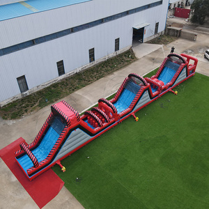 Centro de Juegos Deportivos Inflable Gigante, Pista de Obstáculos Portátil de PVC Rojo, Tobogán Inflable para Desafíos en Parques de Diversiones, Actividades de Team Building - Product Image 3