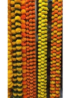 Lot de Jasmine Marigold, toile de fond de Fusion, ficelle de fleurs, décoration indienne, aspect naturel, brin coloré, cadeau, feuille verte
