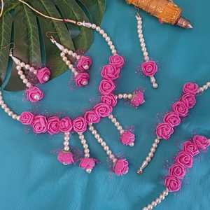 Conjunto de joyas de flores indias para Haldi Mehandi Baby Shower boda mujeres niñas - Product Image 2