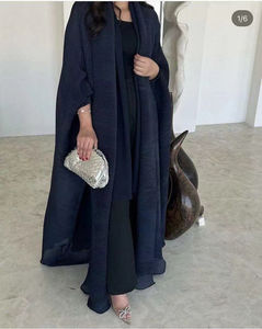 Vente en Gros Abaya de Haute Qualité Robe Musulmane pour Femmes du Moyen-Orient en Mousseline de Soie Fabriquée sur Mesure 2 Pièces à la Mode Caftan Islamique pour Femmes Abaya - Product Image 2
