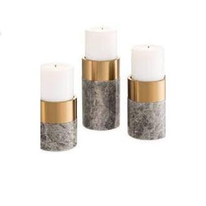Eclairage de table Décoration de festival de Noël Bougeoir en marbre et métal Éclairage de table Bougeoir en marbre et métal - Product Image 1