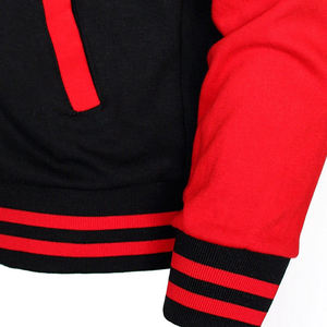 Haute Qualité Hommes Casual col montant Varsity Veste D'hiver Laine Corps En Cuir Manches Lavé Solide Motif Avant Logo-Vente en Gros - Product Image 3