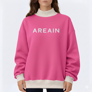 Sweat-shirt à col montant surdimensionné pour femmes, logo personnalisé, vente en gros, streetwear, sweat-shirt en molleton décontracté à col roulé - Product Image 1