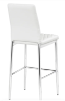 Tabourets hauts modernes en similicuir 100cm Chaises îlot de cuisine avec tabouret de bar à l'arrière avec pieds chromés