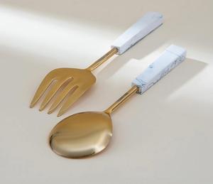 Ensemble de service à salade en bois d'acacia poli naturel avec poignée en résine ensemble de cuillères à salade en bois de 2 pièces outils à salade de couverts écologiques - Product Image 5