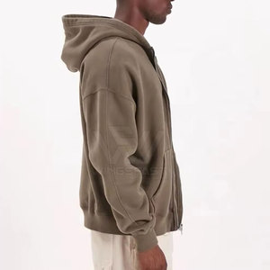 Calidad superior Hombres de moda Cremallera Lavado ácido Sudaderas con capucha Ropa de moda Básicos Cremallera Lavado ácido Sudaderas con capucha - Product Image 4