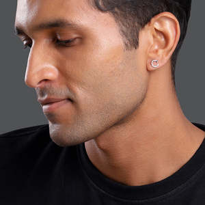 Goujon de cercle tissé en argent à la mode pour lui cerceau Design vis papillon formes religieuses géométriques diamant perle alliage fêtes - Product Image 6