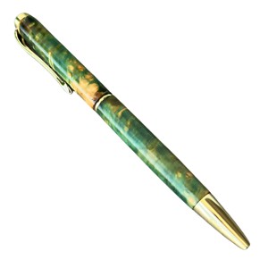 Stylo à bille artisanal de qualité supérieure Corps en résine vert-rouge-bleu Cadeau de retraite de remise de diplôme Fabriqué au Vietnam Collection Citrine - Product Image 6