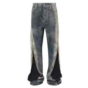 Jean slim moderne pour homme, couleur indigo intense, avec effet de délavage et texture brossée à la main, un essentiel de la mode masculine. - Product Image 1