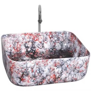 Couleur noir brillant Dessus de table Évier de salle de bain Comptoir en céramique Surface solide Rectangulaire Art Lavabo Prix au Bangladesh - Product Image 2