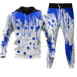 ชุดวอร์มสองชิ้นสำหรับผู้ชายเสื้อฮู้ดและกางเกงวิ่งลำลองสีพื้นโลโก้แบบกำหนดเองสำหรับฤดูใบไม้ร่วงฤดูหนาว - Product Image 4