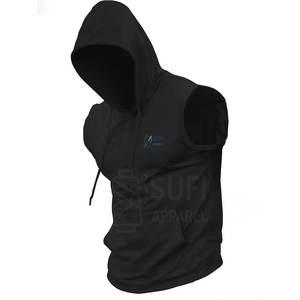 Nouveau design hiver hommes sweats à capuche sans manches 100% coton polaire écologique respirant décontracté vêtements d'entraînement bas quantité minimale de commande fabriqué au Pakistan - Product Image 1