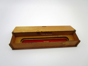 Boîte à stylos rectangulaire en bois massif poli, fabriquée à la main, de luxe, pour offrir en cadeau, utilisation au bureau, organiseur de papeterie pour le bureau à domicile, Tradebyd - Product Image 4