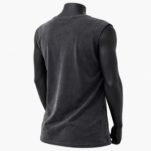 Camiseta sin mangas para hombre, estilo rockero, con estampado de letras, lavado ácido, vintage, streetwear, camiseta muscular de algodón, chaleco de verano, personalizada - Product Image 6