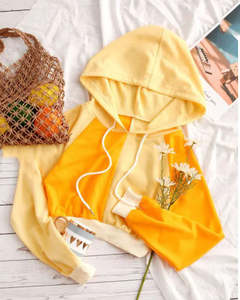 Custom Logo Wholesale Women's Autumn Front Crop <b>Hoodie</b> <b>with</b> Screen Print Long Sleeve Thick Fabric Zip-Up Hood - Product Image 5