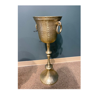 Gold Hammered New Design <b>Wine</b> Cooler Stand or <b>Wine</b> Ice Bucket Stand Fancy Design Made in India - Product Image 2