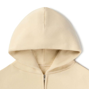 Blanc de haute qualité 100% coton personnalisé Zip up bouffée impression 3D mousse polaire vierge hommes sweats à capuche Full Zip surdimensionné sweat à capuche zippé - Product Image 3