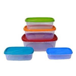 5-Piece Plastic Case with Lids for Food Storage in <b>Fridge</b> for Camping - Product Image 1