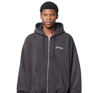 Customizable Full <b>Zip</b> US Hoodies Custom Screen Print Outerwear Hip Hop <b>Zip</b> up Graphic Hoodies Custom Drop Shoulder <b>Zip</b> up Hoodie - Product Image 5