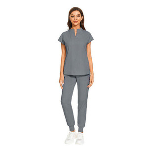 Venta al por mayor de alta calidad Scrub enfermera Jogger estiramiento Scrub traje médico uniformes conjuntos de moda uniformes de enfermería para mujer - Product Image 2