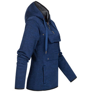 Veste polaire classique pour femme avec fermeture éclair sur le devant, poche, capuche, de qualité supérieure, douce, isolée, légère, chaude, vêtement d'hiver - Product Image 5
