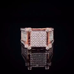 RB Gems Hip Hop Customization Iced 14k Gold Plated <b>Initial</b> Letter Rose Gold Moissanite IGI Certified Wedding Bezel Setting Party - Product Image 1