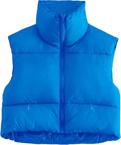 Modern <b>Women</b> <b>Warm</b> Sleeveless Puffer Vest Lightweight Polyester Outerwear - Product Image 5
