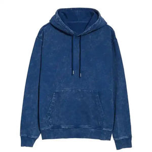 Sweat-shirts à capuche pour hommes en coton et polyester, style streetwear, personnalisables avec un logo, effet délavé à l'acide - Product Image 1