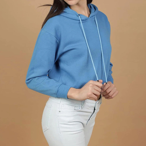 เสื้อครอปฮู้ดดี้สีขาวสำหรับผู้หญิง สไตล์ล่าสุด สำหรับฤดูหนาว เสื้อครอปฮู้ดดี้สำหรับผู้หญิง - Product Image 3