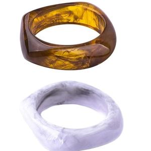new Handmade Resin Bangles Lightweight Fashion Jewelry for Women and Girls Vintage Style Resin Bangle Set At Cheap Cost - Product Image 1