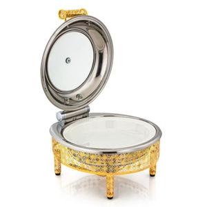 Nueva mesa de platos para servir comida de acero inoxidable Vintage platos decorativos para servir comida para uso en eventos de boda - Product Image 5