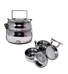 Boîte à lunch en acier inoxydable à 2 compartiments, style indien, pour le transport de repas, 9x2, pour l'école, qualité alimentaire, en promotion - Product Image 1