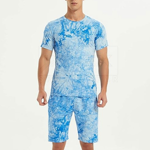 Conjuntos cortos para hombre, conjunto de dos piezas, última moda, camiseta, conjunto corto para hombre, camiseta y pantalones cortos de Color sólido para hombre, conjunto para adulto - Product Image 4