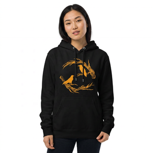 Sweat-shirt à capuche noir pour homme avec imprimé d'oiseaux jaunes, pull en polaire décontracté, vêtement d'automne - Product Image 6