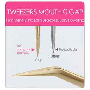 Venta al por mayor HEXA CARE HEX-1-19 Acero inoxidable Belleza Cosmética Herramientas Extensión de pestañas Pinzas de volumen Punta de fibra Punta puntiaguda - Product Image 2