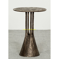 Tables d'appoint de luxe en métal avec pieds ondulés artistiques, design moderne, tables basses d'appoint avec rangement pour villa, ferme, salon, chambre, salle de sport