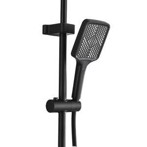 Columna de Ducha de Pared de Diseño Minimalista en Acero Inoxidable y Plástico ABS, Color Negro, Accesorio Esencial para su Cuarto de Ducha - Product Image 1