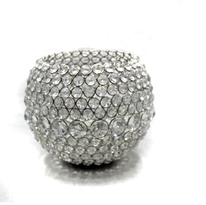 Nickel Antique Finished <b>Glass</b>/Iron/<b>Crystal</b> Candle Round Shaped Votive Holders for Home Decoration Handmade in Bulk - Product Image 1