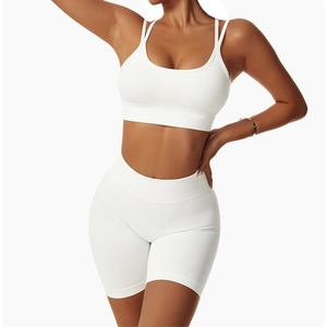 Pantalons de sport pour femmes à taille haute et effet liftant des hanches, couleur nude, grande taille, pantalons de fitness, shorts de yoga et de pilates - Product Image 3