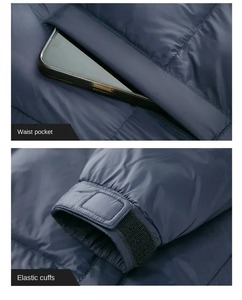 Chaqueta clásica acolchada de plumón de pato para hombre, chaqueta de pan con cuello levantado a la moda, diseño estampado, Parka, abrigo, chaquetas para hombre - Product Image 6