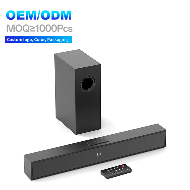 OEM Multimedia Wall 50W 2.1CH Sound Bars Deep Bass  Wireless Home Audio Home Theater System TV Soundbar With Subwoofer
