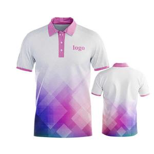 2025 Logo personnalisé motif impression haute qualité Stretch Polyester Spandex manches courtes séchage rapide confort ajusté Golf polos - Product Image 1