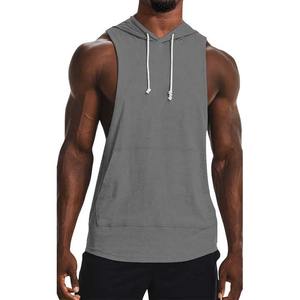 2025 meilleur débardeur de gymnastique pour hommes personnalisé entraînement Sport haut à capuche sans manches course débardeur pour hommes - Product Image 4