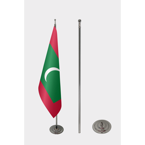 Drapeau d'intérieur officiel des Maldives, drapeau de plage personnalisé, style fanion, impression numérique, mât en aluminium et fibre de verre, polyester, plastique - Product Image 2