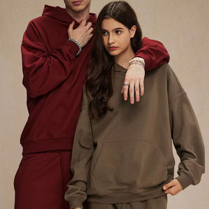 Pull à capuche lourd à coupe régulière avec logo personnalisé 430 GSM 100% coton teint uni conception d'épaule goutte poche respirant pour - Product Image 3