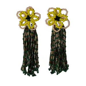 Pendientes Largos Hechos a Mano con Cuentas de Tubo de Diseño Superior, Adornados con Borlas de Ojo Turco y Bordados a Mano para Mujer - Product Image 6