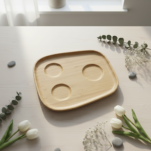 Plateau à thé multifonctionnel 3203030-26X22.8 en contreplaqué avec rangement pour accessoires à thé - Product Image 3